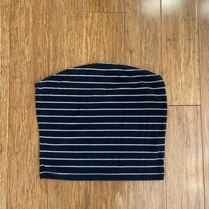 Black and White Striped Tube Top